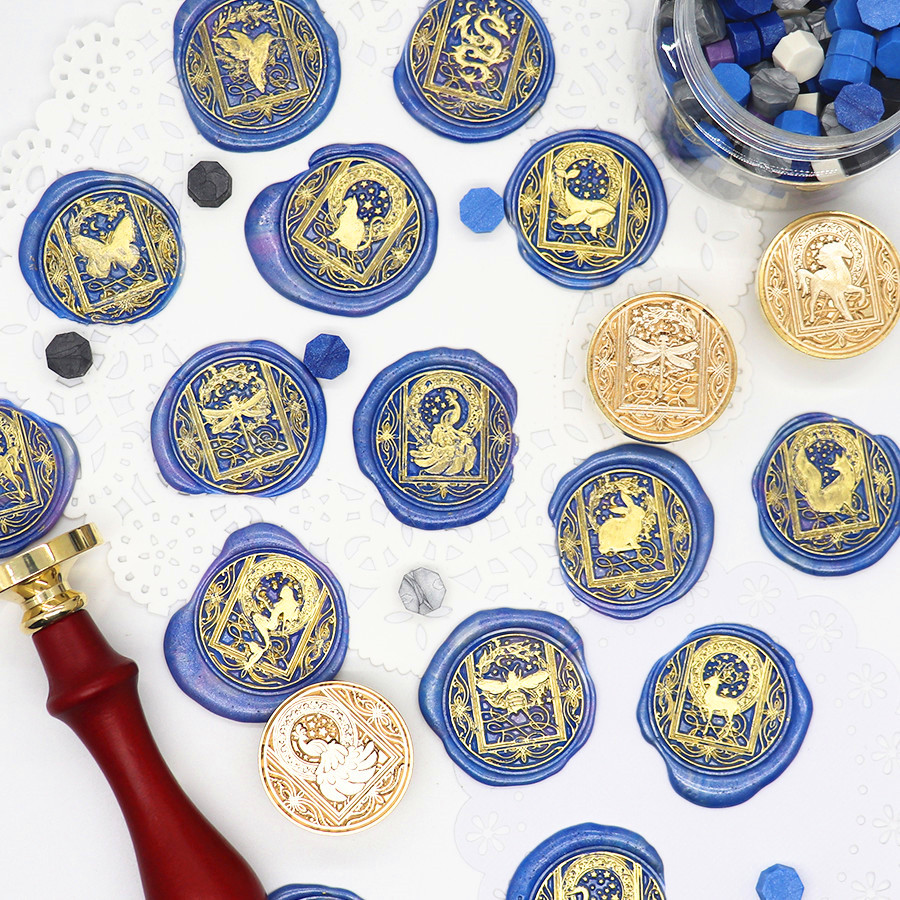 Wax Seal Stamp Set - Sky Animal Lakzegel Stempel Vintage Afdichting