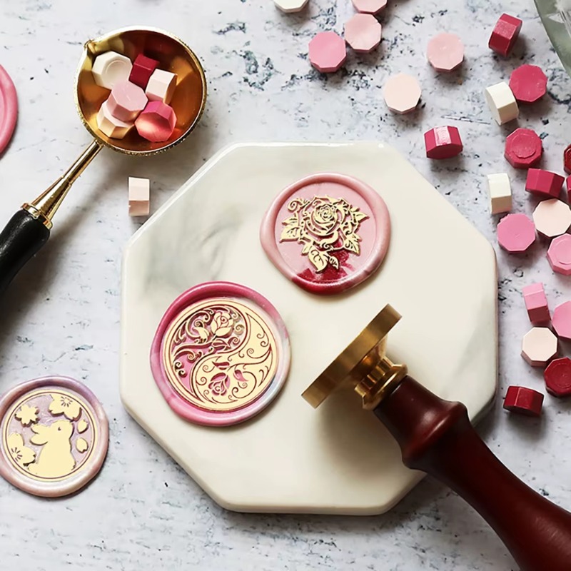 9 waszegels + 1 handvat, wasze - Wax Seal Stamp Set recensie en prijs