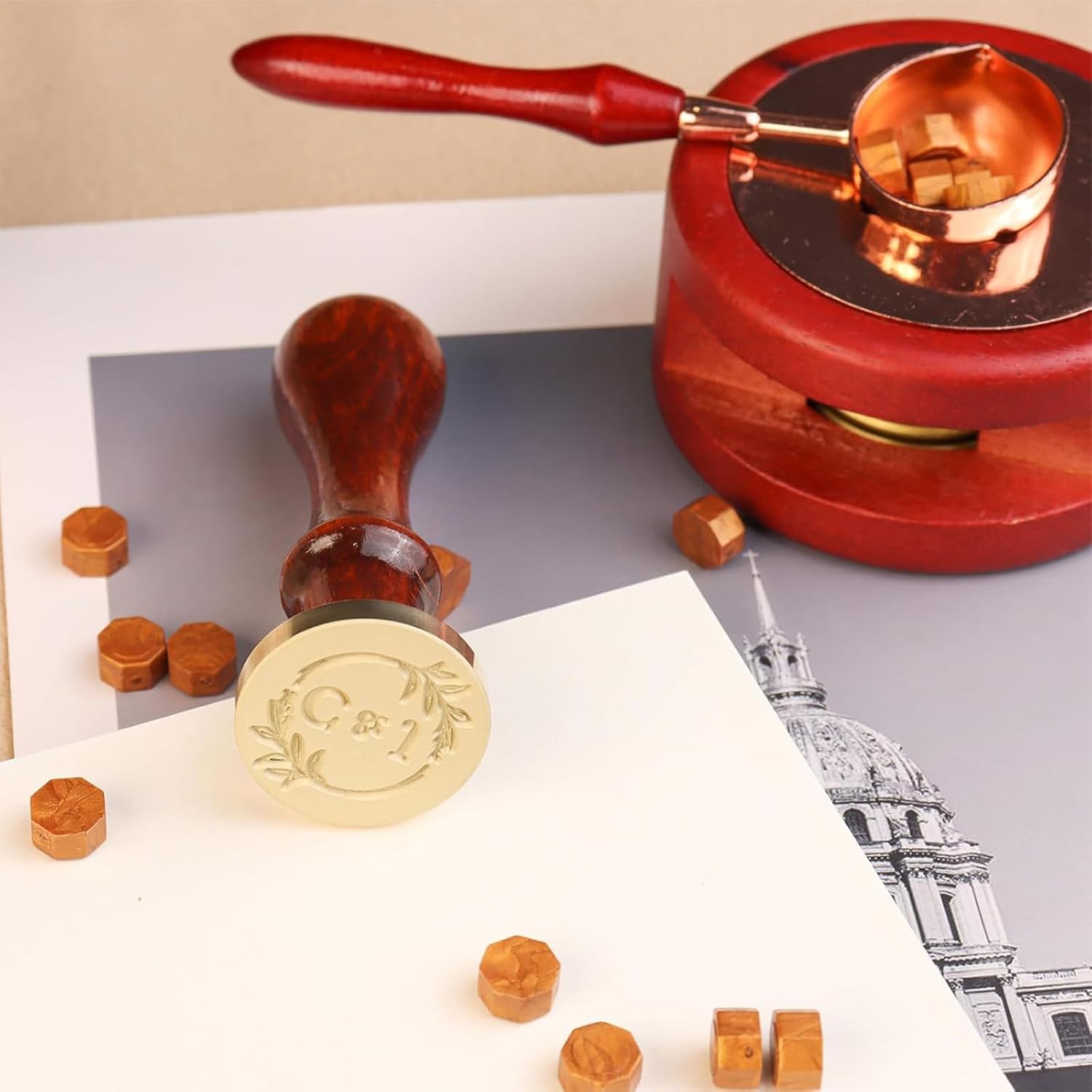 Set met gepersonaliseerde wasz - Wax Seal Stamp Set recensie en prijs